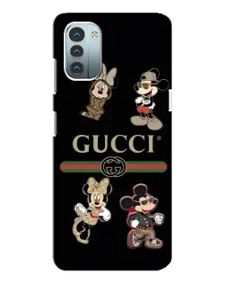 Чохол для Nokia G11 з картинкою «Gucci — герої Disney та монограма»