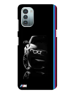 Чехол для Nokia G11 с картинкой «Силуэт BMW в темноте»