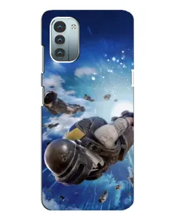 Чехол для Nokia G11 с картинкой «Десант PUBG — прыжок»