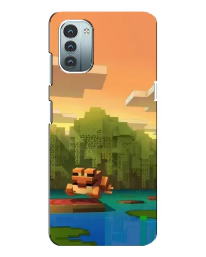 Чехол для Nokia G11 с картинкой «Майнкрафт закат солнца»