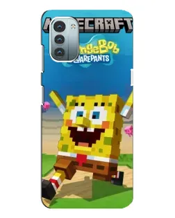 Чехол для Nokia G11 с картинкой «Губка Боб Minecraft»