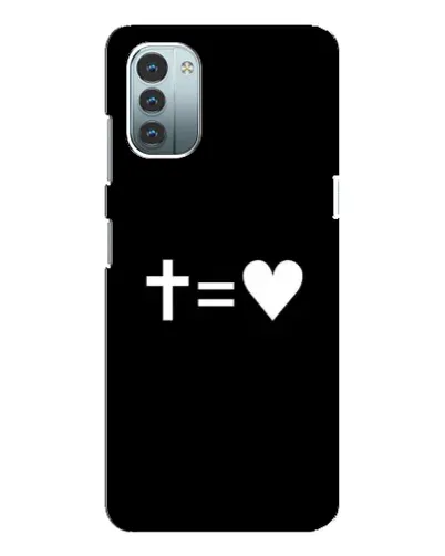Чехол для Nokia G11 с картинкой «Крест и Сердце»