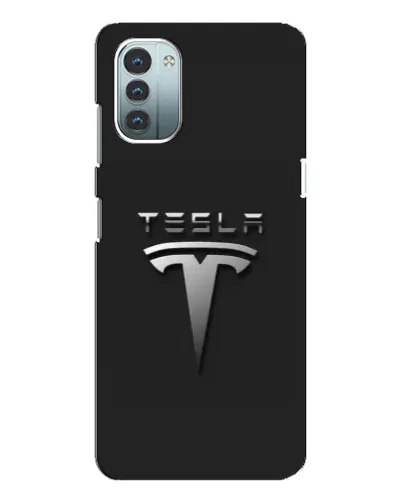 Чехол для Nokia G11 с картинкой «Стальной логотип Tesla»