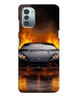 Чехол для Nokia G11 с картинкой «Lamborghini в огне»