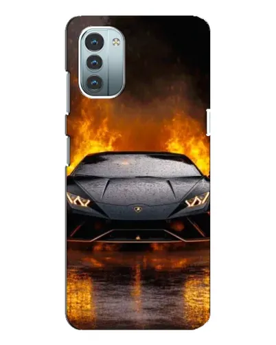 Чехол для Nokia G11 с картинкой «Lamborghini в огне»