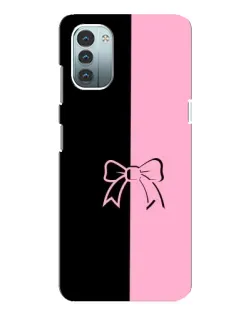 Чехол для Nokia G11 с картинкой «Половинки банта»