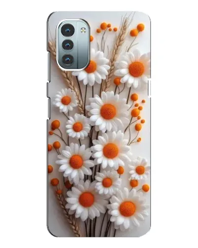 Чехол для Nokia G11 с картинкой «Белые сухоцветы»