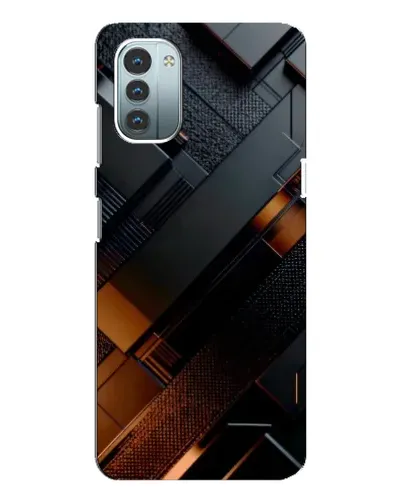 Чехол для Nokia G11 с картинкой «Черные геометрические блоки»