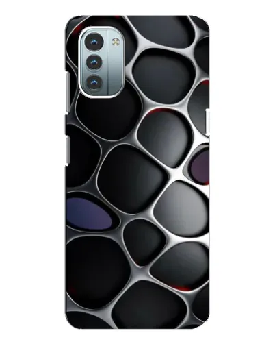 Чехол для Nokia G11 с картинкой «Объемная темная решетка»