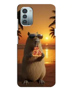 Чохол для Nokia G11 з картинкою «Капібара з піцою»