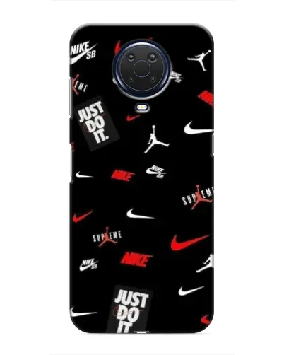 Чехол для Nokia G20 с картинкой «Nike Mix Pattern»