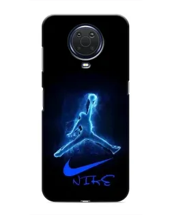Чехол для Nokia G20 с картинкой «Jordan Neon Blue»
