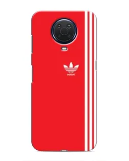 Чехол для Nokia G20 с картинкой «Красный минимализм Adidas»