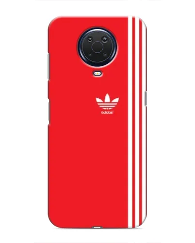 Чехол для Nokia G20 с картинкой «Красный минимализм Adidas»
