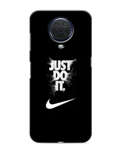 Чехол для Nokia G20 с картинкой «Текстовый принт Nike»