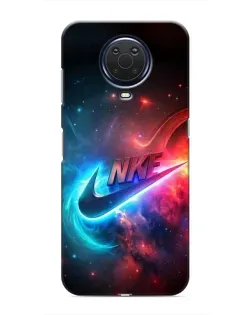Чехол для Nokia G20 с картинкой «Огненный логотип Nike»