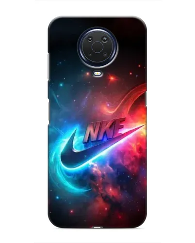 Чехол для Nokia G20 с картинкой «Огненный логотип Nike»