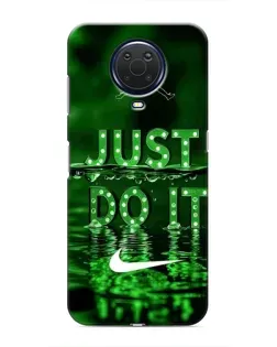 Чехол для Nokia G20 с картинкой «Зеленый неоновый Nike»