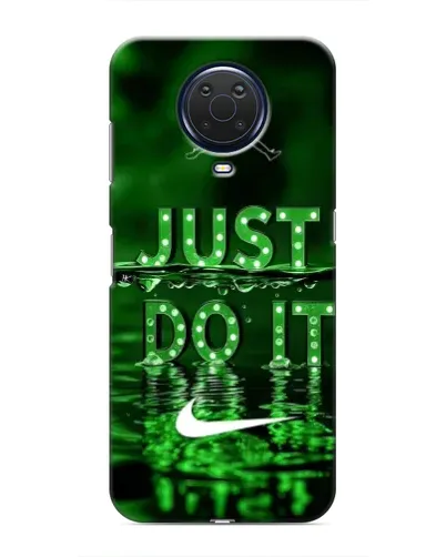 Чехол для Nokia G20 с картинкой «Зеленый неоновый Nike»