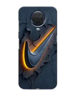 Чехол для Nokia G20 с картинкой «Объемный логотип Найк»