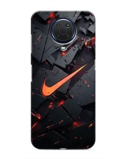 Чехол для Nokia G20 с картинкой «Nike — эффект разломов»