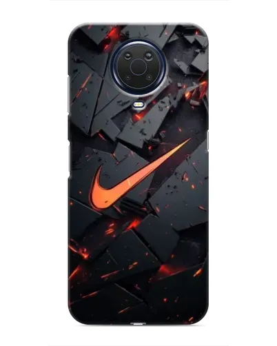 Чехол для Nokia G20 с картинкой «Nike — эффект разломов»