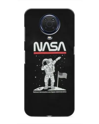 Чехол для Nokia G20 с картинкой «NASA — шагаем по Луне»