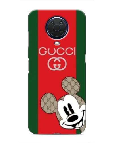 Чехол для Nokia G20 с картинкой «Gucci — полосы и Микки»