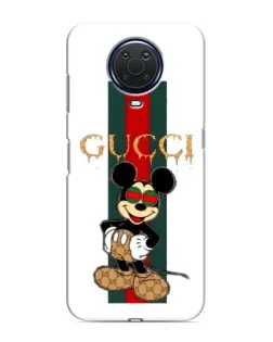 Чехол для Nokia G20 с картинкой «Микки Маус Gucci — полосы»