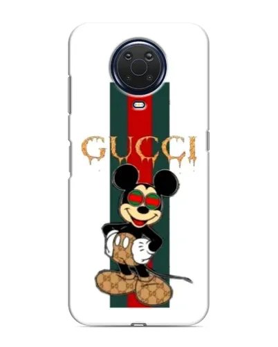 Чехол для Nokia G20 с картинкой «Микки Маус Gucci — полосы»