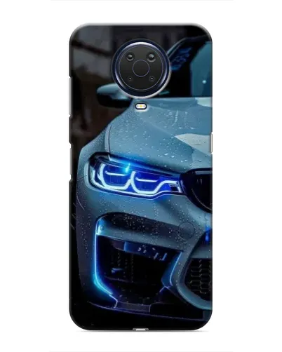 Чехол для Nokia G20 с картинкой «Взгляд BMW с синими фарами» Чехол для Nokia G20 с картинкой «Взгляд BMW с синими фарами»