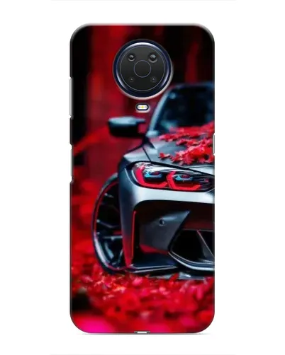 Чехол для Nokia G20 с картинкой «Спортивная BMW и цветы» Чехол для Nokia G20 с картинкой «Спортивная BMW и цветы»