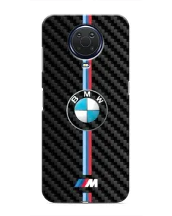 Чехол для Nokia G20 с картинкой «Эмблема BMW и карбон»