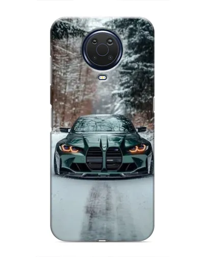 Чехол для Nokia G20 с картинкой «BMW в зимнем лесу» Чехол для Nokia G20 с картинкой «BMW в зимнем лесу»
