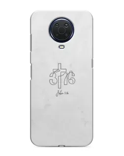 Чехол для Nokia G20 с картинкой «Иоанна 3:16 Крест»