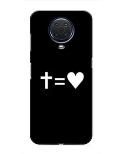 Чехол для Nokia G20 с картинкой «Крест и Сердце»