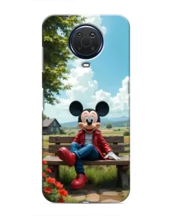 Чехол для Nokia G20 с картинкой «Микки на скамейке»