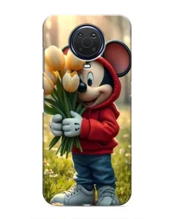 Чехол для Nokia G20 с картинкой «Микки с тюльпанами»