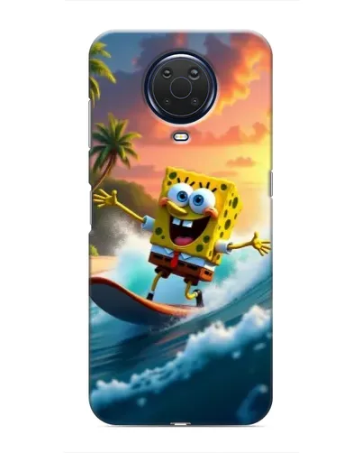 Чехол для Nokia G20 с картинкой «Губка Боб серфингист»