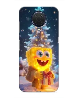 Чехол для Nokia G20 с картинкой «Рождественский Спанч Боб»