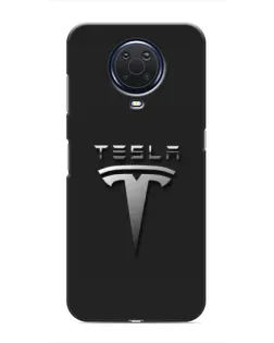 Чехол для Nokia G20 с картинкой «Стальной логотип Tesla»