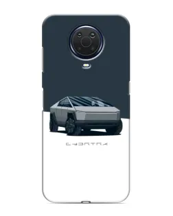 Чехол для Nokia G20 с картинкой «Серебристый Cybertruck Tesla»