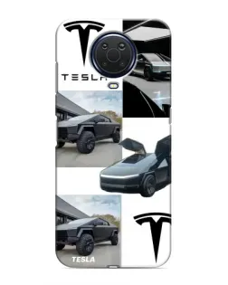 Чехол для Nokia G20 с картинкой «Коллаж Cybertruck Tesla»