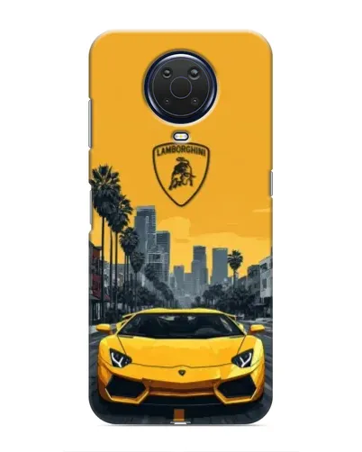 Чехол для Nokia G20 с картинкой «Желтый Lamborghini город» Чехол для Nokia G20 с картинкой «Желтый Lamborghini город»