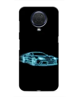 Чехол для Nokia G20 с картинкой «Неоновый контур Lamborghini»