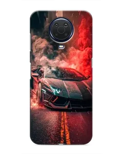Чехол для Nokia G20 с картинкой «Lamborghini красный дым»