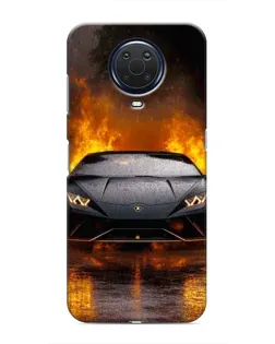 Чехол для Nokia G20 с картинкой «Lamborghini в огне»