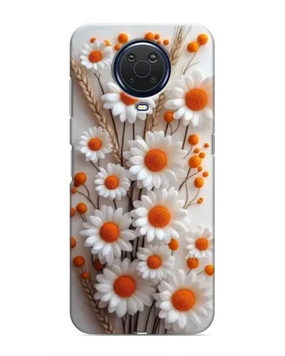 Чехол для Nokia G20 с картинкой «Белые сухоцветы»