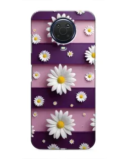 Чехол для Nokia G20 с картинкой «Ромашки на фиолетовом»