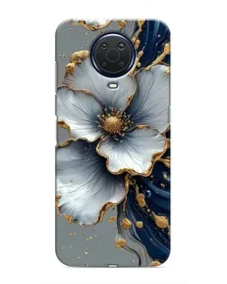 Чехол для Nokia G20 с картинкой «Белый цветок и золотой флюид»